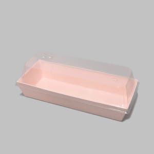 [대량] 샌드위치 소세지빵 포장 용기 직사각 종이도시락 이중트레이 핑크 JP-26-2 500세트