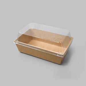 [대량] 샌드위치 미니롤케익 포장 용기 직사각 종이도시락 이중트레이 크라프트 JP-21 500세트