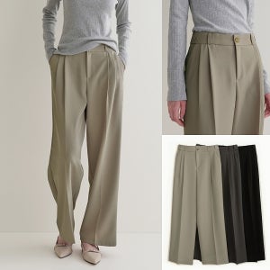 링클프리 투턱 기모 밴딩 와이드슬랙스 하이웨스트 여자슬랙스 빅사이즈 와이드팬츠 가을