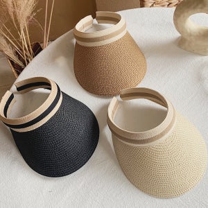 라탄 썬캡 자외선차단 썬바이저 여성 남성 햇빛차단 모자