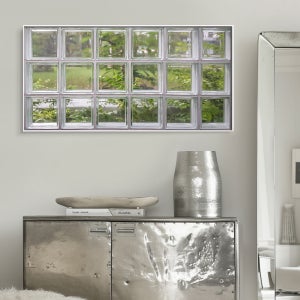 Forest-rain 페이크 윈도우 와이드 카페 인테리어 메탈액자 [화이트] M[40x80 cm]