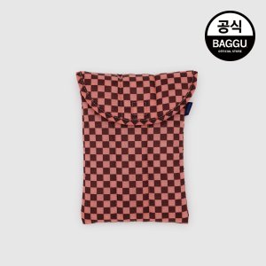 BAGGU 바쿠 8인치 아이패드 미니 태블릿 파우치 핑크 브라운 체크