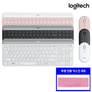 로지텍코리아 MK470 슬림 무선 콤보 키보드 마우스 + 키스킨 세트 한글 자판