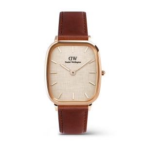 [다니엘 웰링턴] MARLON ST MAWES LINEN 로즈골드 브라운 레더워치