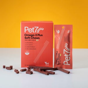 펫세븐 강아지 애견 간식 육포 져키 연어 오메가3 플러스 소프트츄 4츄x12봉, 1박스