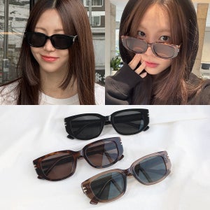 린다 선글라스 사각 캣아이 호피 뿔테 UV차단 메탈 찡