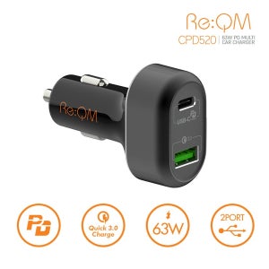 [리큐엠] 63W 차량용 초고속 PD충전기(CPD-520)_블랙