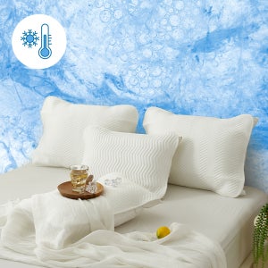 1+1 아이스쿨 접촉 냉감 여름 베개 커버 밴딩 패드 2size