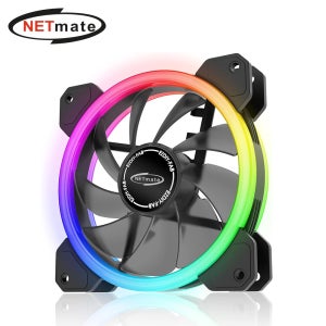 강원전자 넷메이트 NM-120256PRGB Dual Ring ARGB 120mm 쿨링팬(블랙/단품) [EZDIY-FAB]