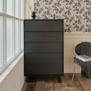 썸앤데코 노바 블랙 원목 800 5단 서랍장 드레스룸
