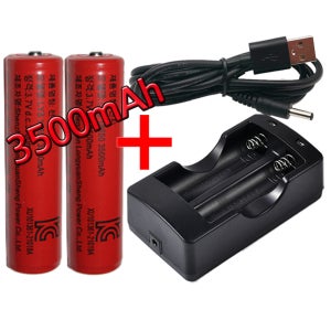 18650 배터리 3500mAh+충전기 / 손선풍기 헤드랜턴 손전등 후레쉬 캠핑 낚시 등산