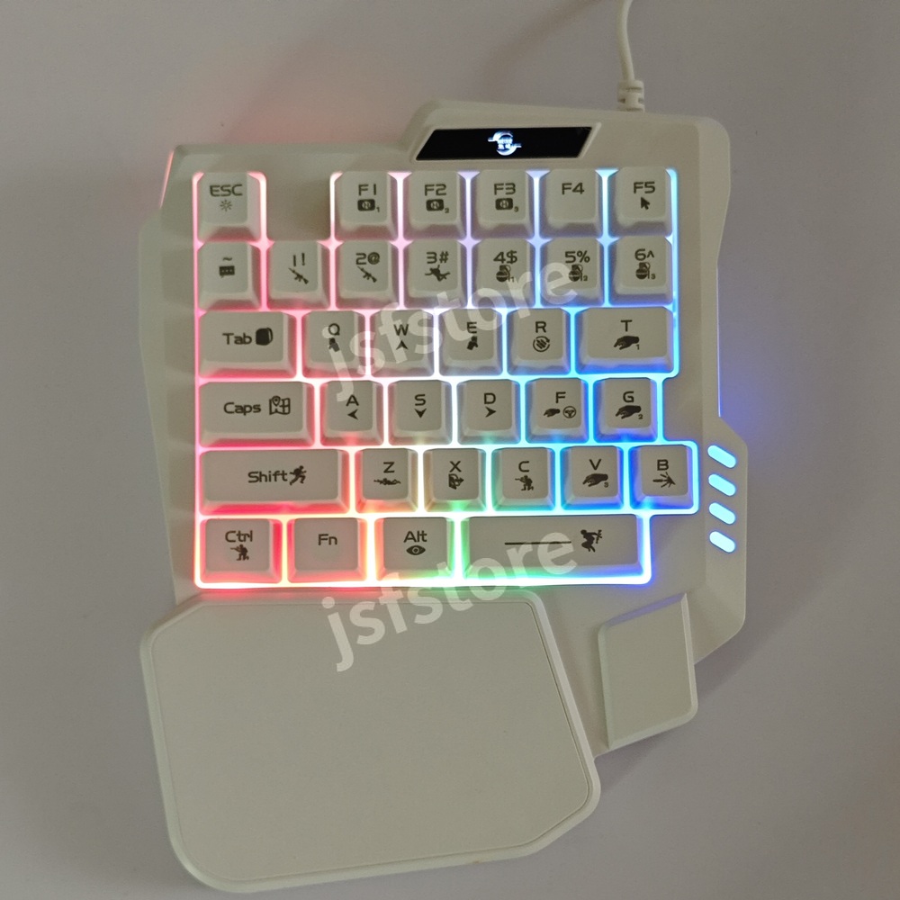 한손 게이밍 게임 키보드 커스텀 메크로 단축키 왼손 화이트