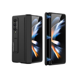 360도 전면 풀커버 힌지 보호 스탠드 블랙, 갤럭시Z 폴드4