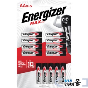 에너자이저 맥스 알카라인 건전지 AA 8+5입(1카드) 1.5V LR6