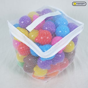 퍼니소피 시그니처 아기 볼풀 100p 정리망 증정 어린이 유아 파스텔 곰돌이 별 모양 텐트 공 키즈카페 놀이 장난감