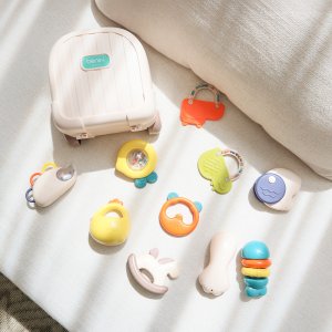 베니르아이 신생아 아기 딸랑이 치발기 장난감 10종 세트 백일 선물 보관함 포함