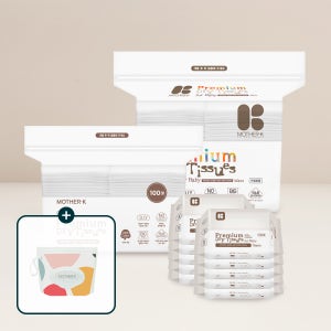 [슈퍼적립/소분파우치 GIFT] 100% 순면 건티슈 대용량 410매 세트 160매+100매+15매10팩