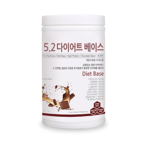 5.2 <b>다이어트</b>베이스 750g 초코맛 쉐이커포함