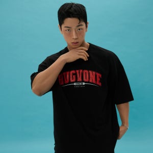 팀로고 오버핏 숏슬리브 [블랙]