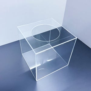 아크릴박스 아크릴상자 투명 오픈형 응모함 모금함 투표함 3T 150mm