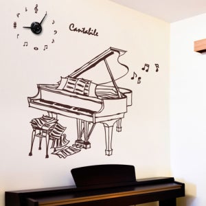 장덕수시트지 ih434-칸타빌레피아노 그래픽시계(중형)_그래픽시계