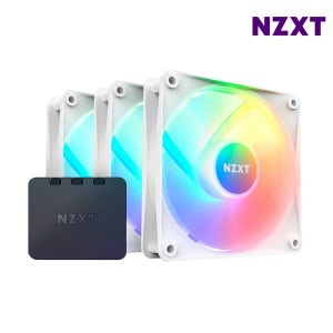NZXT F120 RGB CORE 화이트 3PACK + 컨트롤러 시스템팬 쿨링팬