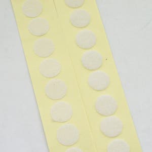 원형 벨크로 찍찍이 테이프 15mm 흰색 까슬이 보슬이 12쌍 양면 접착