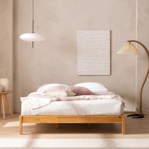 루나 디자이너스룸 원목 침대 무헤드 침대프레임 Q(퀸), 브라운