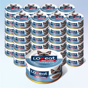 사조 러브잇 레드라벨 고양이캔 간식 길냥이 흰살참치+멸치, 160g, 48개