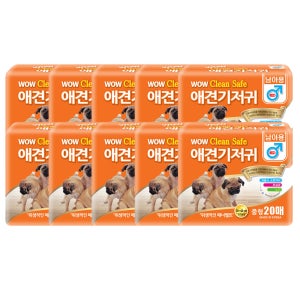 와우 크린세이프 수컷 애견기저귀 M(중형), 20매입, 10개