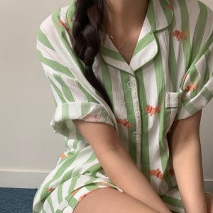 [3피스/7종] 유닉 홈웨어 반팔 반바지 긴바지 잠옷 세트