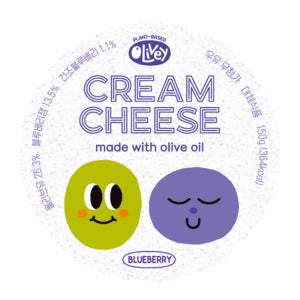 올리비 비건 크림치즈 블루베리 크림 스프레드 150g 식물성 올리브유 락토프리