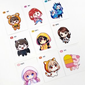 띠부띠부씰 이미지 주문제작 캐릭터 굿즈 사진 다꾸 폰꾸 스티커 10개 셋트