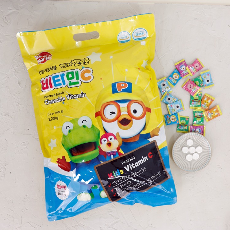 [무료배송]뽀로로 비타민C(360mg) 1000정 캐릭터비타민 아기 키즈 어린이 멀티비타민