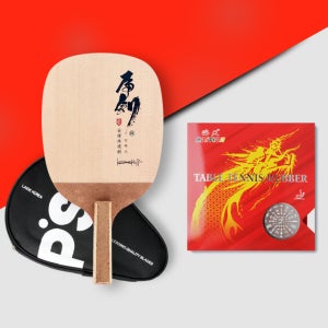 티마운트 펜홀더 호검레드 + 하이티엔 히포 조합 /탁구라켓 단면채 키소히노키 통판