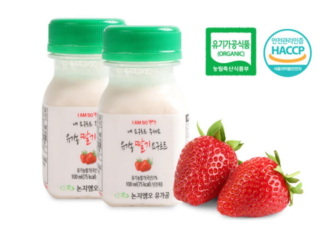 논지엠 유기농 딸기요구르트