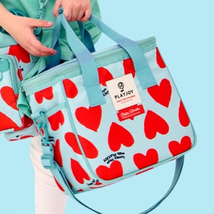 보온보냉 도시락 유모차 미니 쿨러 가방 등원 이유식 런치용 하트 패턴 플레이조이