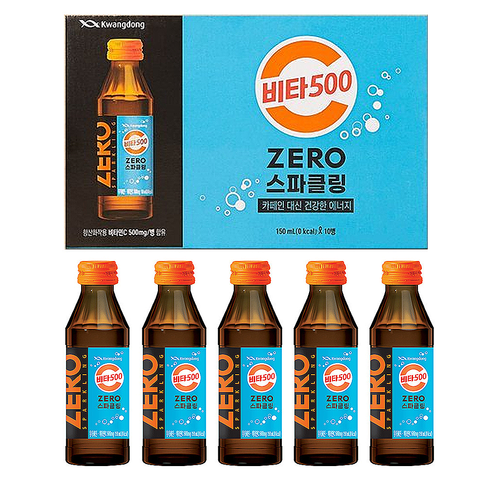 0kcal 비타 500 오백 제로 스파클링 병 박스 <b>비타민</b> C 타우린 파워 <b>클렌즈</b> 클린주스
