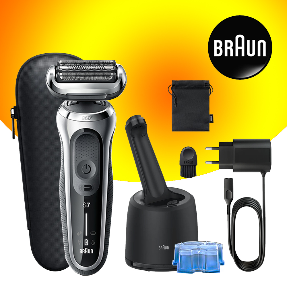 브라운전기면도기 NEW 7시리즈 S7모델(실버색상) +세척충전스테이션포함 풀세트