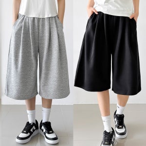 [매일입는] 버뮤다 3턱 반바지 트레이닝 핀턱 스웻팬츠 편한 여름 하프 6부 남녀공용