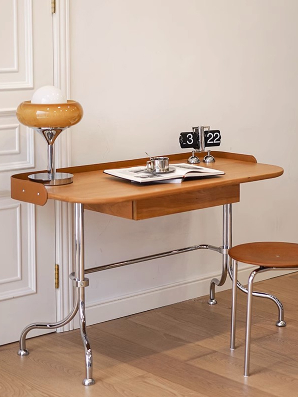 모듈 책상 미드센츄리 데스크 고급 서재 사무실 브라운 120x60x75cm