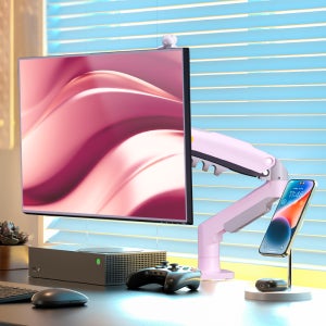 노스바유 NB F80 싱글 모니터암 거치대 판타지 핑크