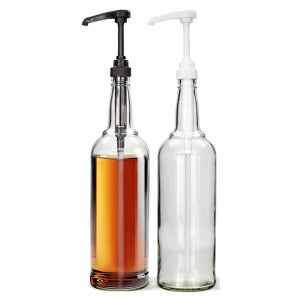 헤이가 디스펜서 카페 소스통 기름병 간장병 오일병 투명 유리병 펌프 시럽병 750ml