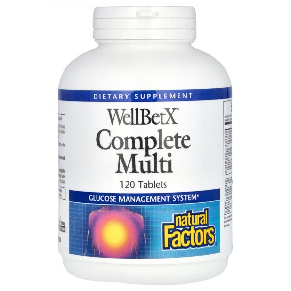 Natural Factors, <b>WellBetX</b>®, <b>컴플리트 멀티</b>, 120정 Factors (내추럴 팩터스)