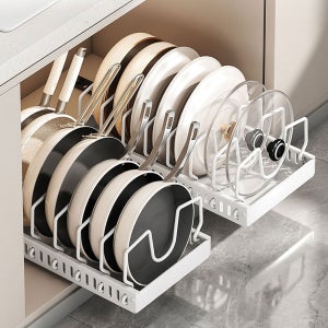 슬라이딩후라이팬정리대 냄비뚜껑 거치대 냄비정리대