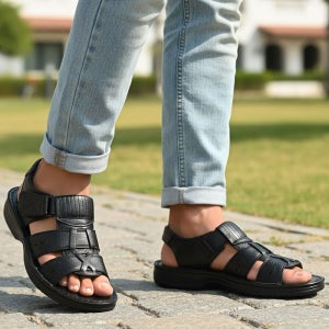 젠틀러슈 남성 중년 캐주얼 소가죽 남자 여름신발 샌들