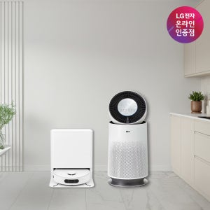 [카드 10% 할인] LG전자 코드제로 로보킹 AI 올인원 로봇청소기 + 퓨리케어 공기청정기 1단 세트 (B93BHB+AS185DWWD)