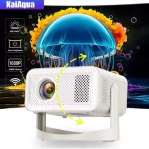 KaiAqua 4K 650ANSI 휴대용 프로젝터 1080P 자동 초점 키스톤 보정