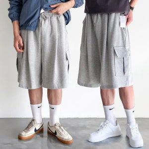 카고반바지 남자버뮤다팬츠 남자7부반바지 회색트레이닝바지