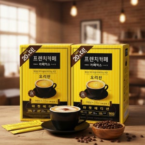 프렌치카페 카페믹스 160T 4각 일회용 스틱 커피 오리진 믹스커피 카페 탕비실 사무실